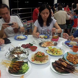 Kukup Resort - Happy Diners with great food