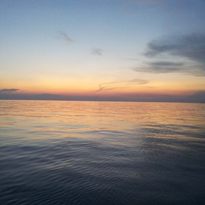 Sunset sea view at Kukup resort
