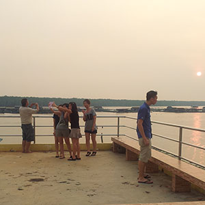 Taking selfie at Kukup Resort Sunset